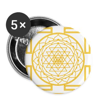 Golden Yantra Mandala - Buttons large 2.2'' (5-pack) - white