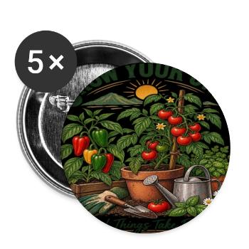 Grow Your Own Garden Vegetable T-Shirt - Buttons large 2.2'' (5-pack) - white