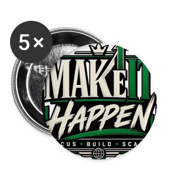 Make It Happen: Focus Build Scale Logo - Buttons large 2.2'' (5-pack) - white