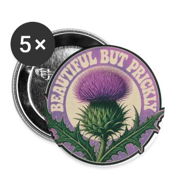 Beautiful But Prickly Thistle Badge - Buttons large 2.2'' (5-pack) - white