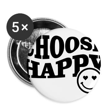 Happy - Buttons large 2.2'' (5-pack) - white