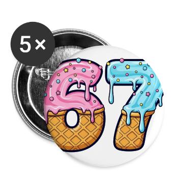 Drip Ice Cream 67 Duo - Buttons large 2.2'' (5-pack) - white