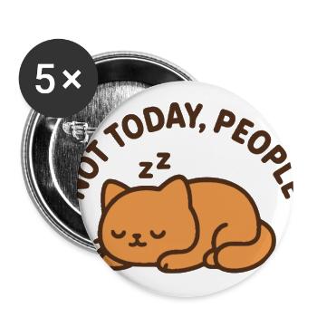 Not Today People, Sleepy Cat - Buttons large 2.2'' (5-pack) - white