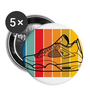 Rainbow Striped Sneaker Lineart - Buttons large 2.2'' (5-pack) - white