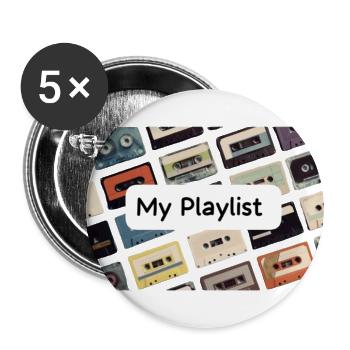 Music - Buttons large 2.2'' (5-pack) - white