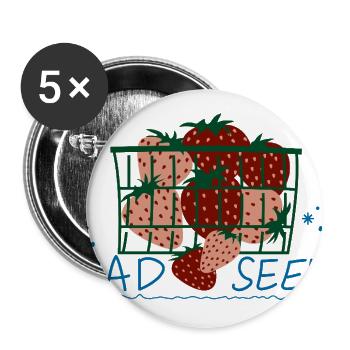 Bad Seed Strawberry  - Buttons large 2.2'' (5-pack) - white