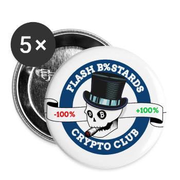 Flash Bastards Crypto Club. - Buttons large 2.2'' (5-pack) - white