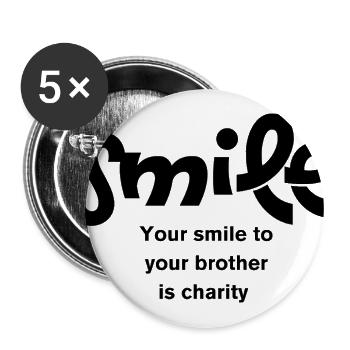 Your smile - Buttons large 2.2'' (5-pack) - white