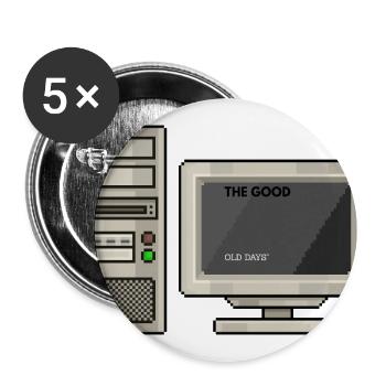 Retro Pixel Art "The Good Old Days" Computer Desig - Buttons large 2.2'' (5-pack) - white