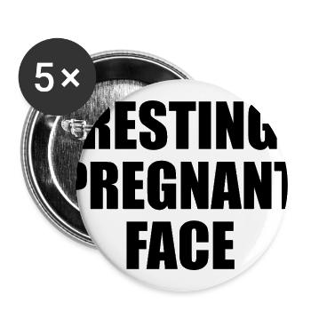 Expecting Mother Resting Pregnant Face Pregnancy - Buttons large 2.2'' (5-pack) - white
