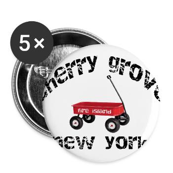Cherry Grove Fire Island Red Wagon New York beach  - Buttons large 2.2'' (5-pack) - white