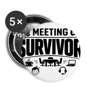 Meeting Survivor Tee: Coffee & Tech - Buttons large 2.2'' (5-pack) - white