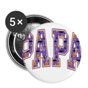 Papa Halloween Varsity Spooky Pattern Art - Buttons large 2.2'' (5-pack) - white