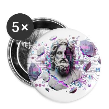Marble Sage in Neon Circuit - Buttons large 2.2'' (5-pack) - white