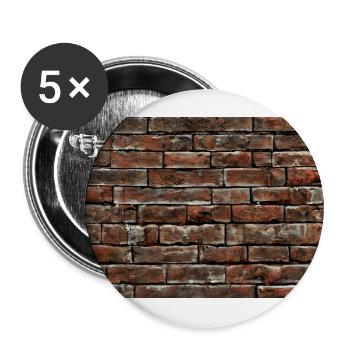 Aged Distressed Brick Wall - Buttons large 2.2'' (5-pack) - white