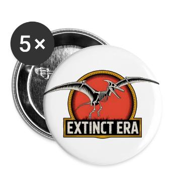 Prehistoric Pterosaur Extinction Logo - Buttons large 2.2'' (5-pack) - white