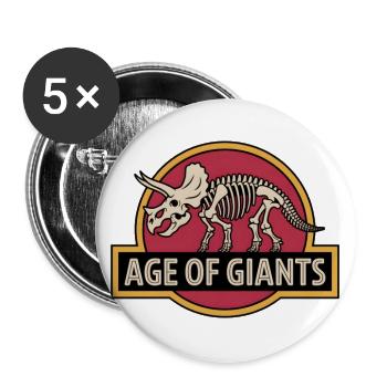 Prehistoric Dinosaur Skeleton Logo - Buttons large 2.2'' (5-pack) - white