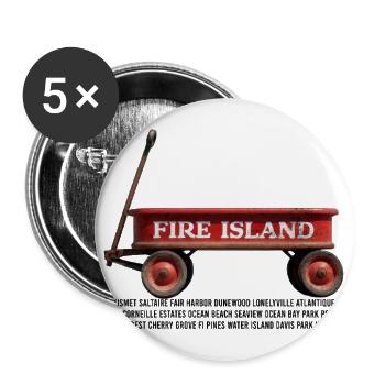 Fire island red wagon long island summer beach sea - Buttons large 2.2'' (5-pack) - white