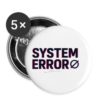 System Error Glitch Tee - Buttons large 2.2'' (5-pack) - white