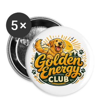 Pet Friends Golden Retriever Dog Lover - Buttons large 2.2'' (5-pack) - white