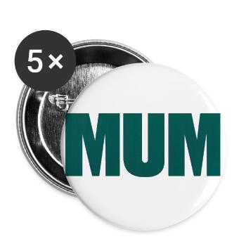Mum Bold Teal Typography - Buttons large 2.2'' (5-pack) - white