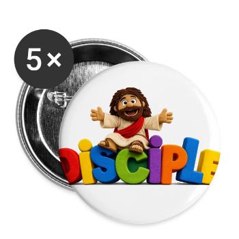 Lil Disciples - Buttons large 2.2'' (5-pack) - white