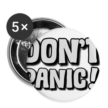 Dont Panic Bold Typography Poster - Buttons large 2.2'' (5-pack) - white