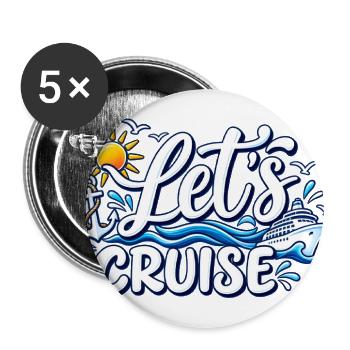 Let’s Cruise – Cruise Vacation - Buttons large 2.2'' (5-pack) - white