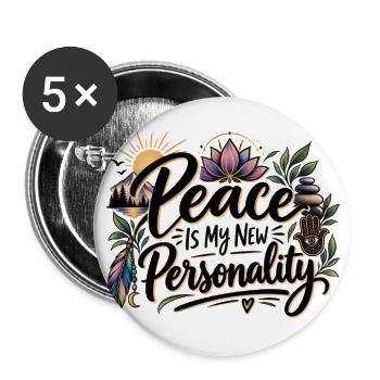 Peace is My New Personality - Buttons large 2.2'' (5-pack) - white