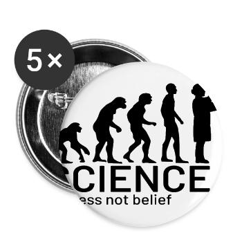 Evolution of Science (process not belief) - Buttons large 2.2'' (5-pack) - white