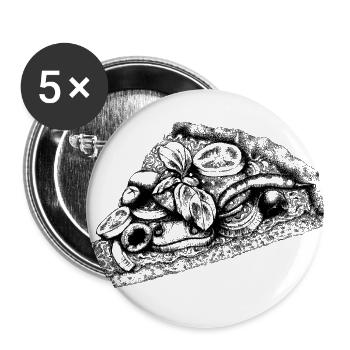 Hot Slice - Buttons large 2.2'' (5-pack) - white