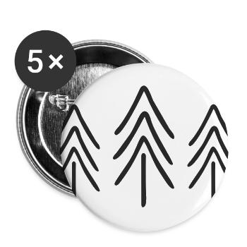 Nordic Pine Silhouette - Buttons large 2.2'' (5-pack) - white