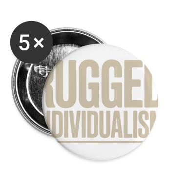 Rugged Individualism Retro Americana Self Reliance - Buttons large 2.2'' (5-pack) - white