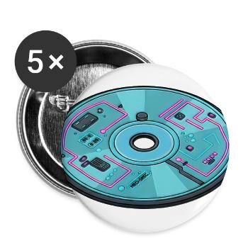 Digital Future Computer 90s Retro Design - Buttons large 2.2'' (5-pack) - white