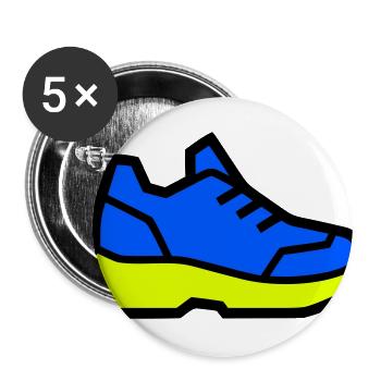 Modern Running Shoe Sneaker - Buttons large 2.2'' (5-pack) - white
