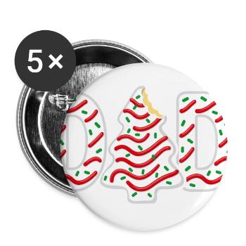 Christmas Tree Cake Dad Matching Family Party  - Buttons large 2.2'' (5-pack) - white