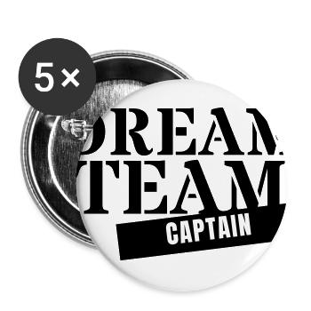 Dream Team Captain - Matching Group Squad Crew - Buttons large 2.2'' (5-pack) - white