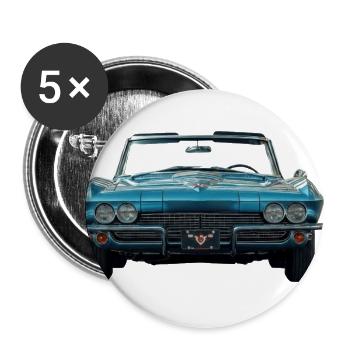 Blue Classic Convertible Front - Buttons large 2.2'' (5-pack) - white
