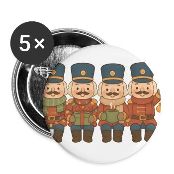 Nutcracker Men's Women's Christmas Nutcrackers - Buttons large 2.2'' (5-pack) - white