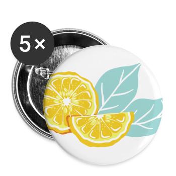 Lemon Slices - Buttons large 2.2'' (5-pack) - white
