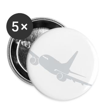 Airplane - Idée de cadeau graphique drôle, design cool - Lot de 5 grands badges (2,2 po) - blanc - Devant