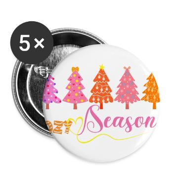 Cozy Season Christmas Trees Graphic - Buttons large 2.2'' (5-pack) - white