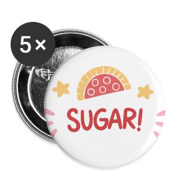 Sugar Doodle Slice - Buttons large 2.2'' (5-pack) - white