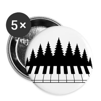 Pine Tree Forest Piano Keys - Buttons large 2.2'' (5-pack) - white