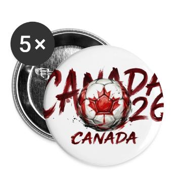 Canada 2026 Soccer Ball Crest - Buttons large 2.2'' (5-pack) - white