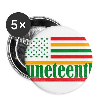Juneteenth Flag Heritage - Buttons large 2.2'' (5-pack) - white