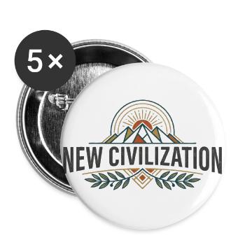 New Civilization Sunrise - Buttons large 2.2'' (5-pack) - white
