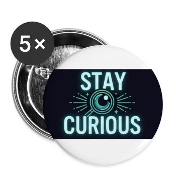 Stay Curious Neon Eye - Buttons large 2.2'' (5-pack) - white