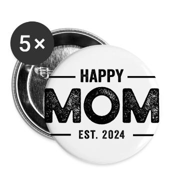 Mom Est. 2024 Expecting Mother Pregnant Mom 2024 - Buttons large 2.2'' (5-pack) - white