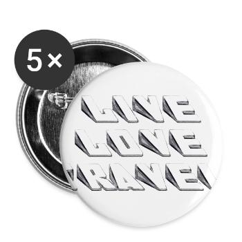 Live Love Aesthetic Glitch Art - Buttons large 2.2'' (5-pack) - white
